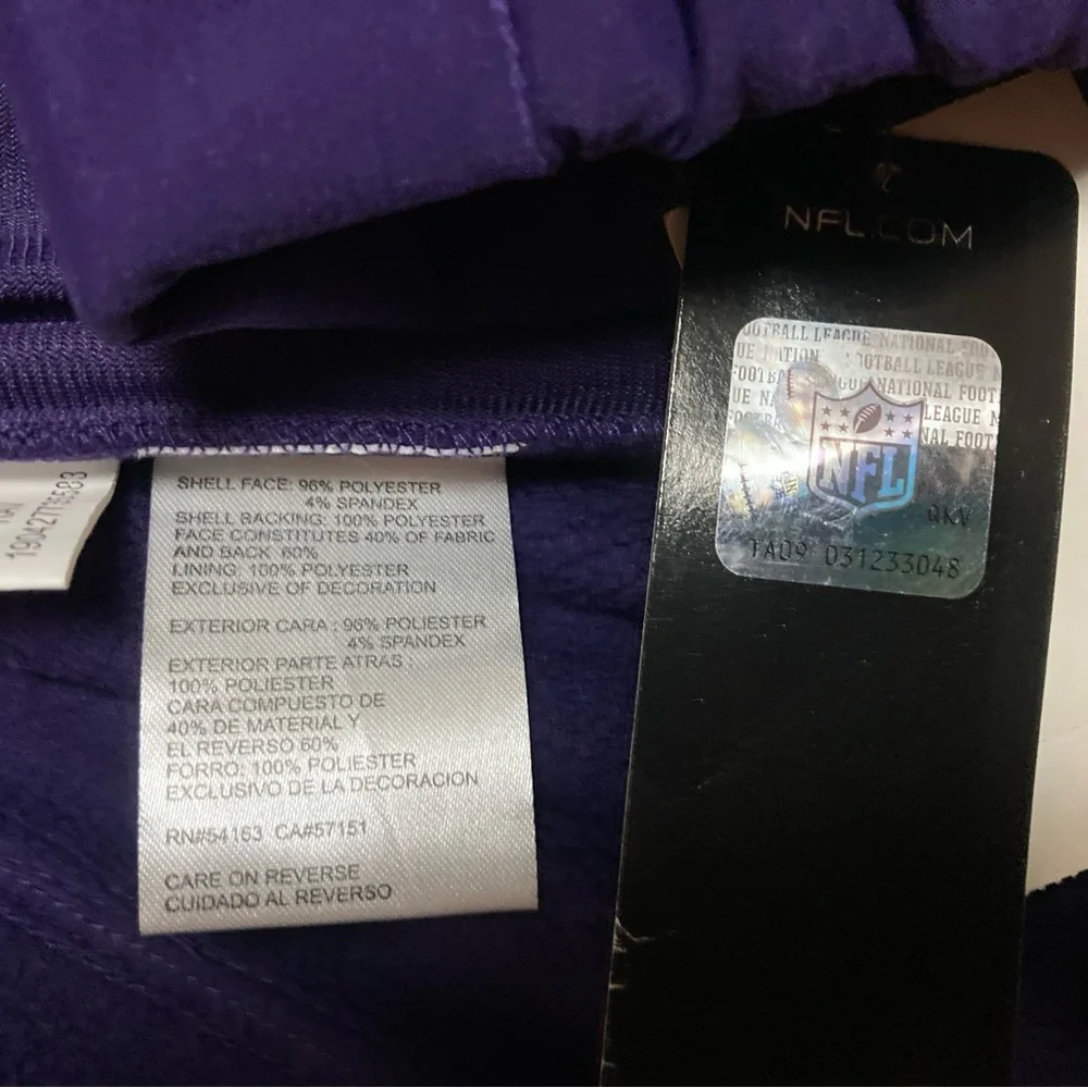 NWT Baltimore Ravens Men's Small Hard Shell Full Zip Purple Jacket Coat NFL - Picture 3 of 6